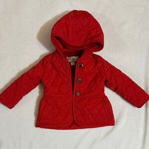 EEUC American Widgeon red Quilted peplum Jacket size 2